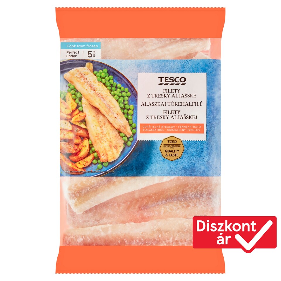 Tesco gyorsfagyasztott alaszkai tőkehalfilé 475 g
