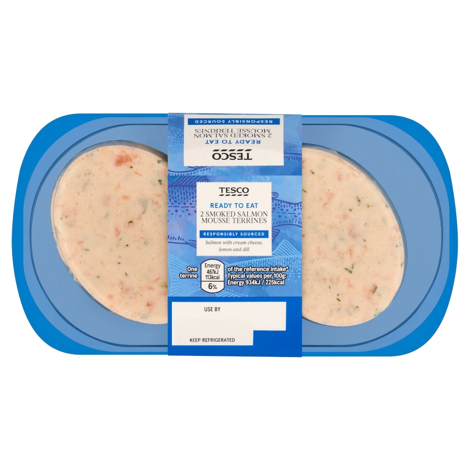Tesco Smoked Salmon Mousse Terrines 2 Pack 100g