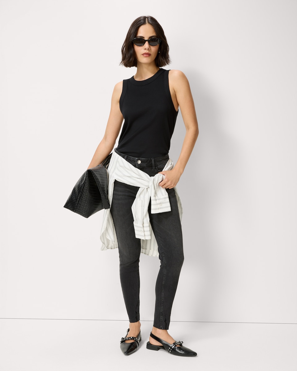 image 1 of F&F Cotton Rich Sculpt Skinny Jeans in Black