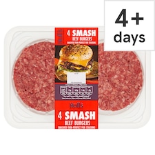 Hulls 4 SMASH Beef Burgers 340g