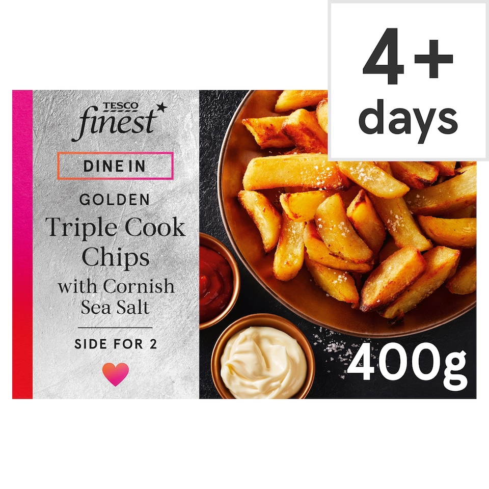 image 1 of Tesco Finest Dine In Triple Cook Chips with Cornish Sea Salt 400g