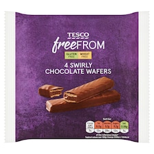 Tesco Free From Swirly Chocolate Wafers 4 Pack 27g