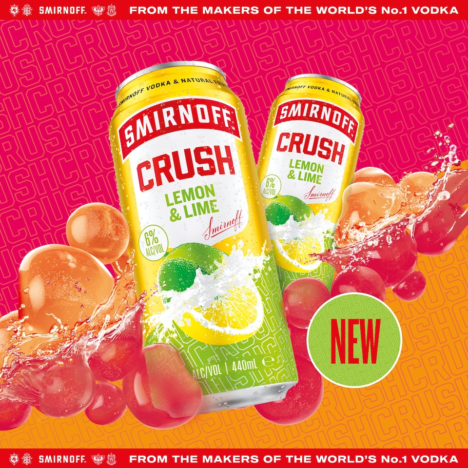 image 1 of SMIRNOFF CRUSH LEMON AND LIME 440ML
