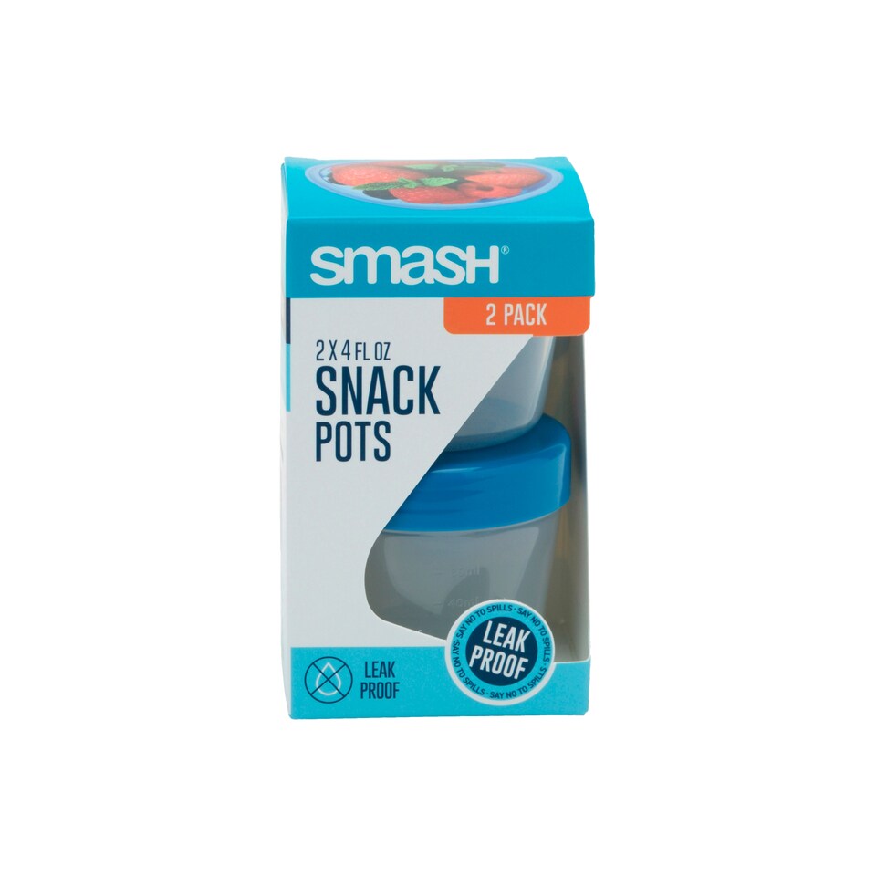 image 1 of Smash Blue Snack Pots 2 Pack