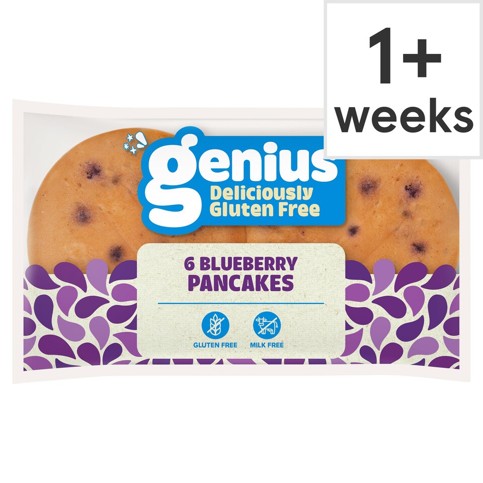 Genius Deliciously Gluten Free Blueberry Pancakes 6PK Tesco Groceries