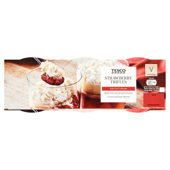 Tesco Strawberry Trifle 3X145g Tesco Groceries