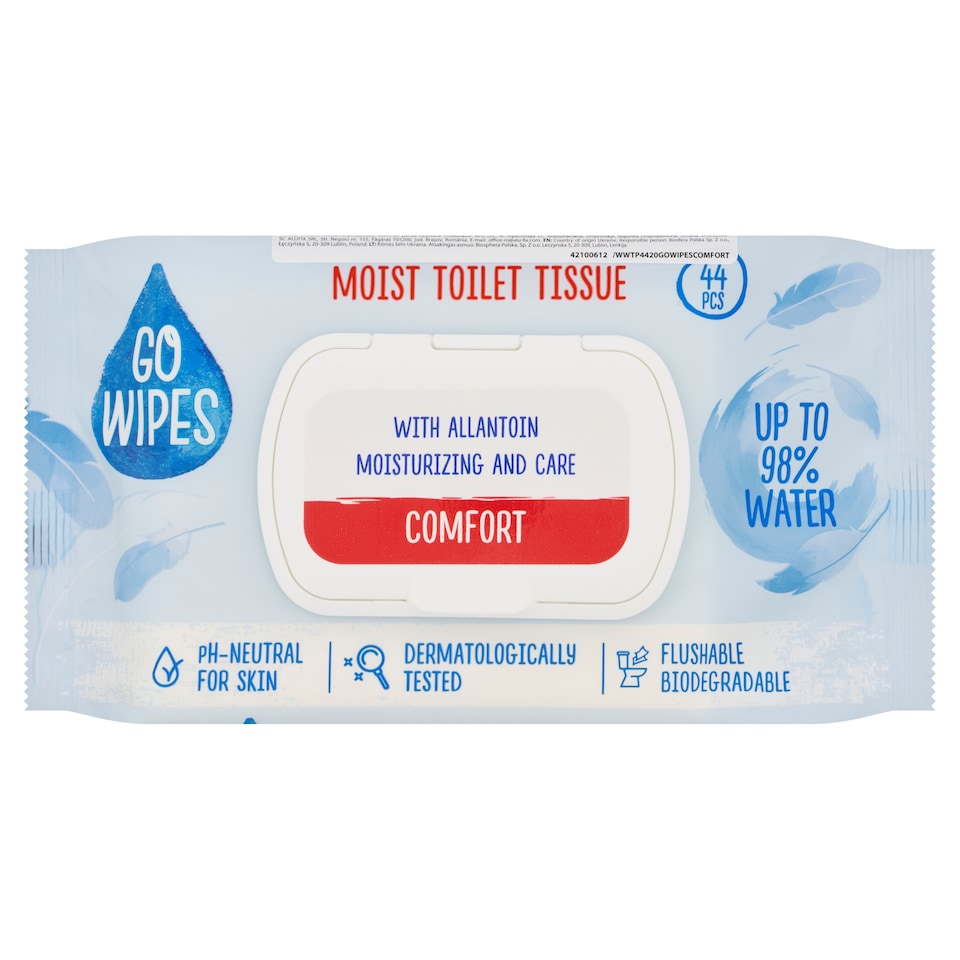 image 1 of Go Wipes Comfort Wet Toilet Paper 44 pcs