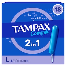 Tampax Compak Lites Applicator Tampons 18