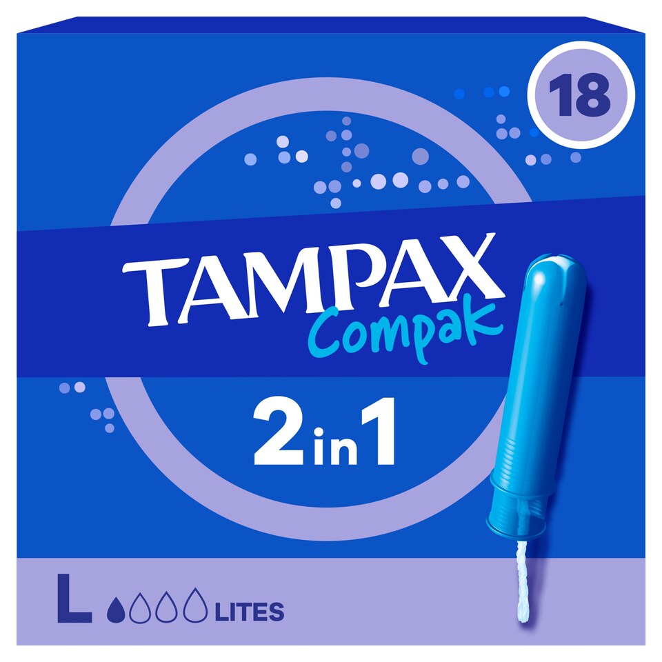 image 1 of Tampax Compak Lites Applicator Tampons 18