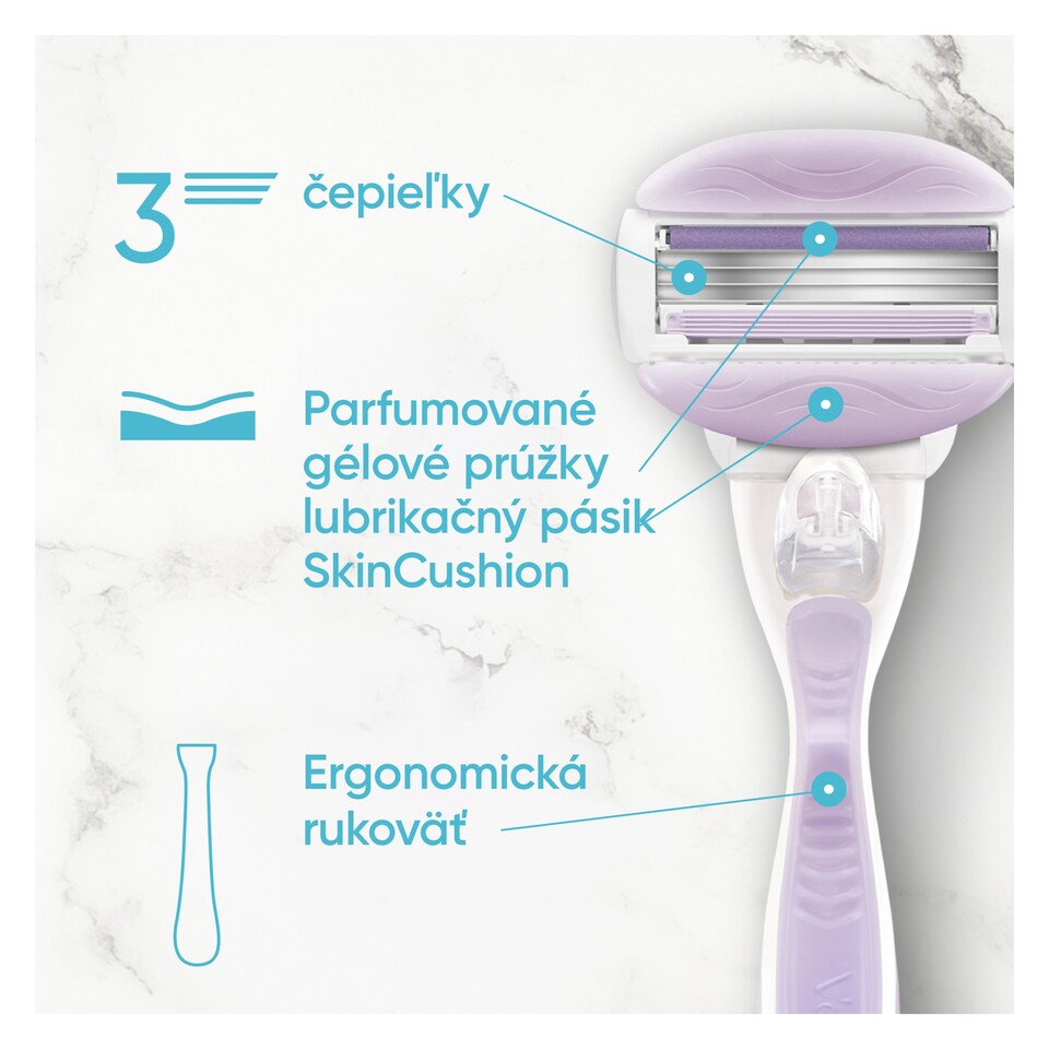 obrázok 1 z Gillette Venus ComfortGlide Dámske Holiace Hlavice Breeze, Náhradné Holiace Hlavice