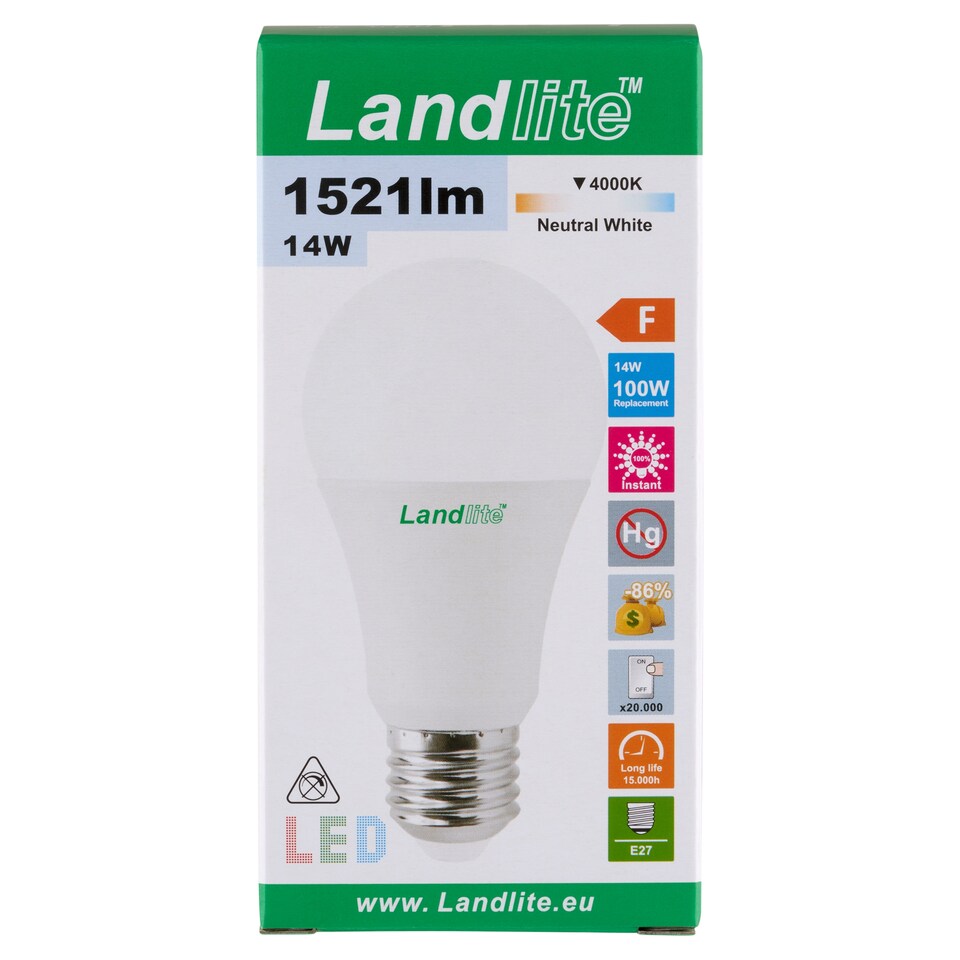 Landlite E27 1521 lm 14 W M08 4000K LED izzó  1. kép