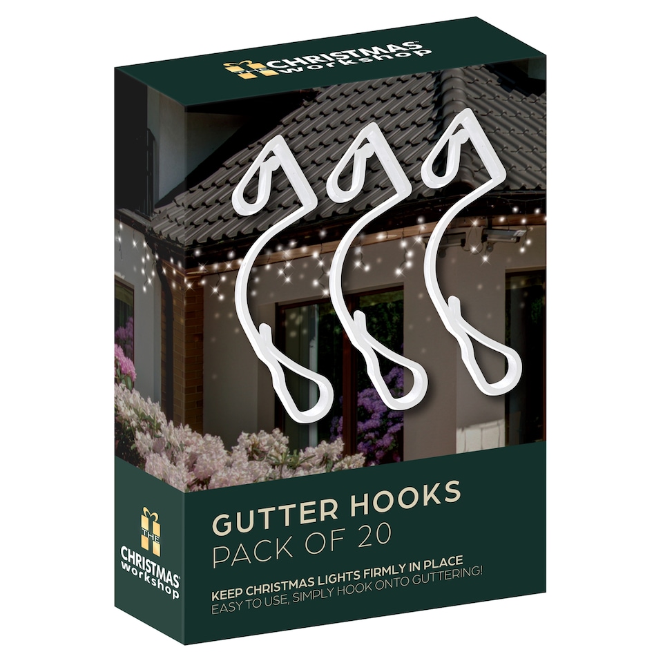 image 1 of Christmas Workshop Gutter Hooks For Lights 20 Pack