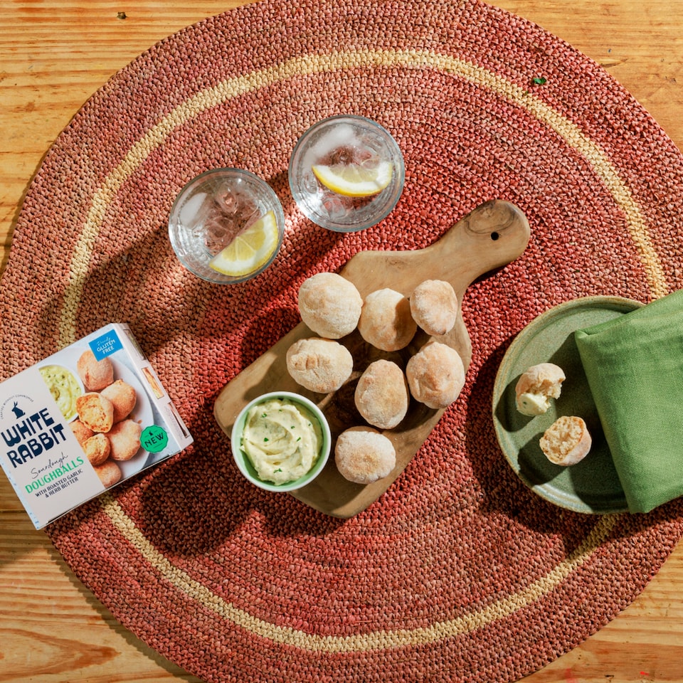 image 1 of White Rabbit Gluten Free Sourdough Doughballs with Roasted Garlic Butter 8 Pack 140g