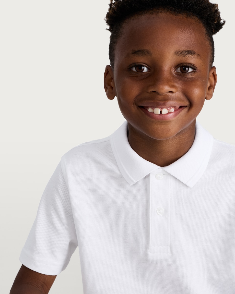 image 1 of F&F School Unisex 2-Pack Regular Fit Polo Shirts in White