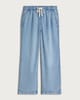 image 4 of F&F Pure Lyocell Wide Leg Drawstring Jeans in Blue