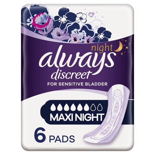 Always Discreet Maxi Night Time Incont Pads Tesco Groceries
