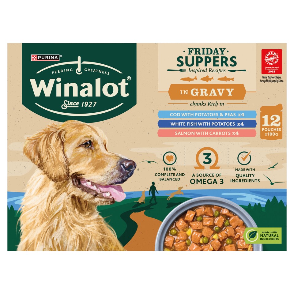 image 1 of WINALOT Friday Suppers Wet Dog Food in Gravy 12x100g