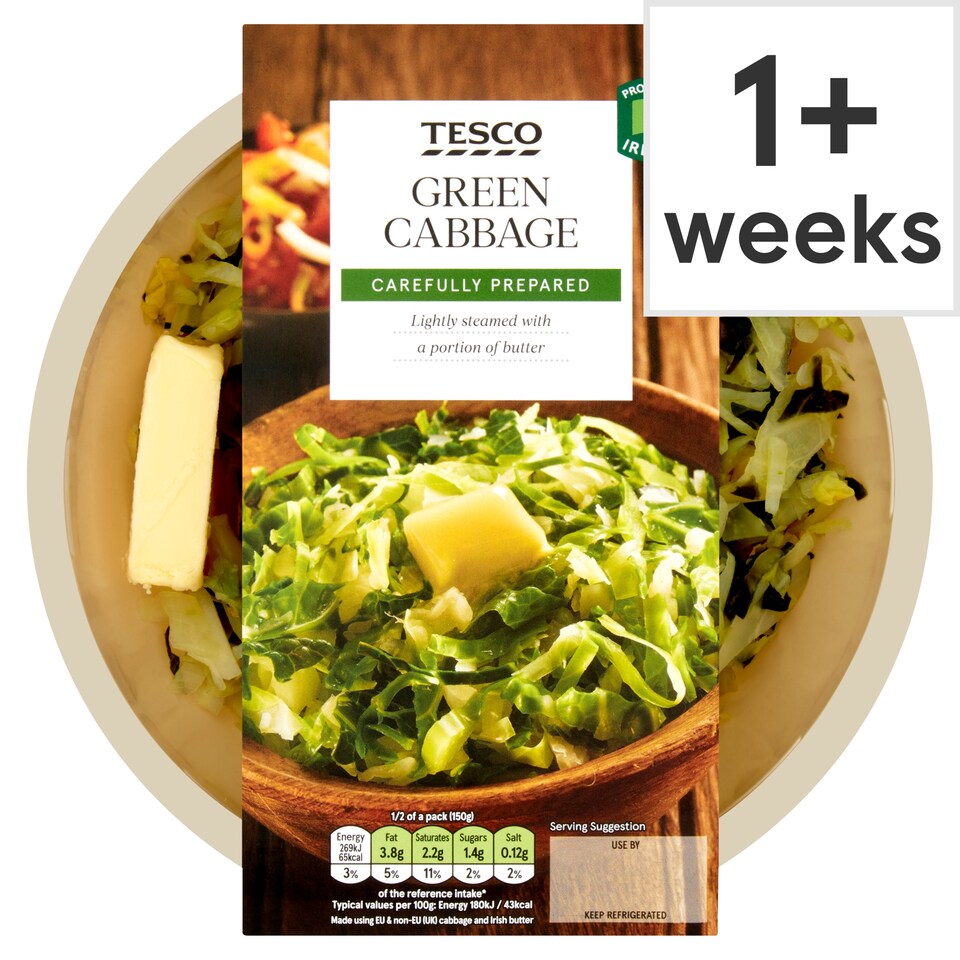 Tesco Green Cabbage 300G