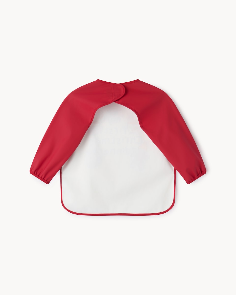 image 1 of Christmas Baby Long Sleeved Bib in White