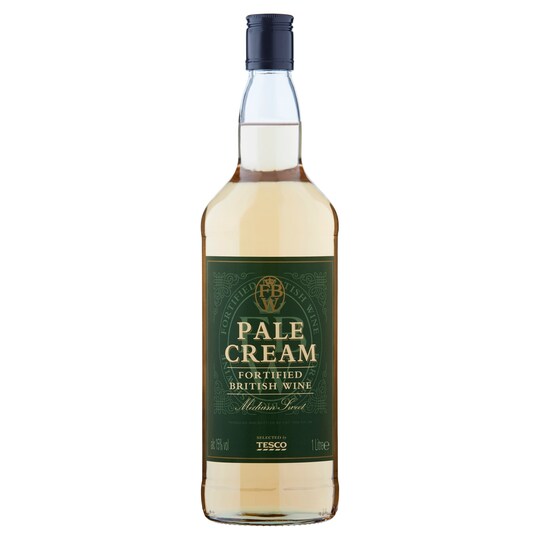 Tesco Pale Cream Fortified British Wine 1L. Tesco Groceries