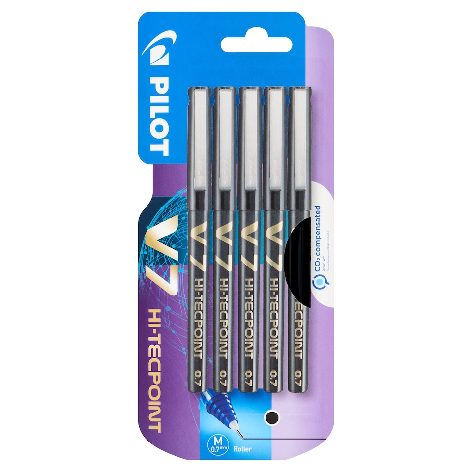 Pilot V7 Liquid Ink Rollerball Black 5 Pack