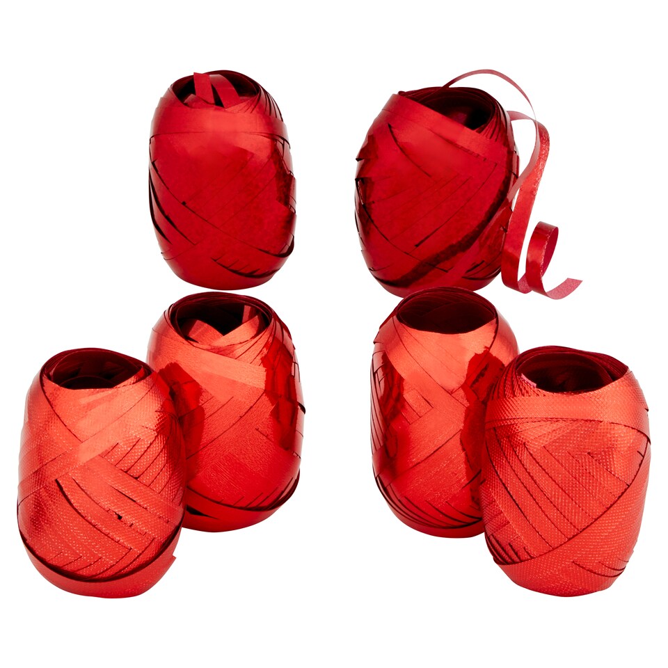 Tesco 6 Pack Red Curling Ribbon