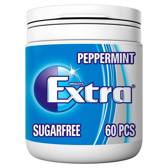 Wrigleys Extra Peppermint Gum Bottle 60 Pieces Tesco Groceries