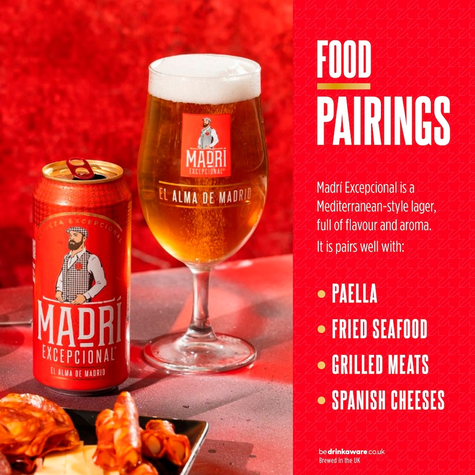 image 1 of Madri Excepcional Premium Lager Beer Can 4 x 440ml