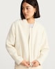 image 1 of The F&F Edit Textured Zip Through Bomber Jacket in Cream