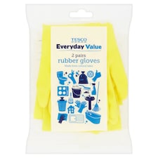 Tesco Every Day Value Rubber Gloves 2 Pairs