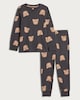 image 2 of F&F Boys Pure Cotton Bear Print Top and Cuffed Joggers Pyjamas in Multi