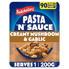 Batchelors Pasta 'n' Sauce Microwave Ready Meal Pasta with Mushroom and Garlic 200g