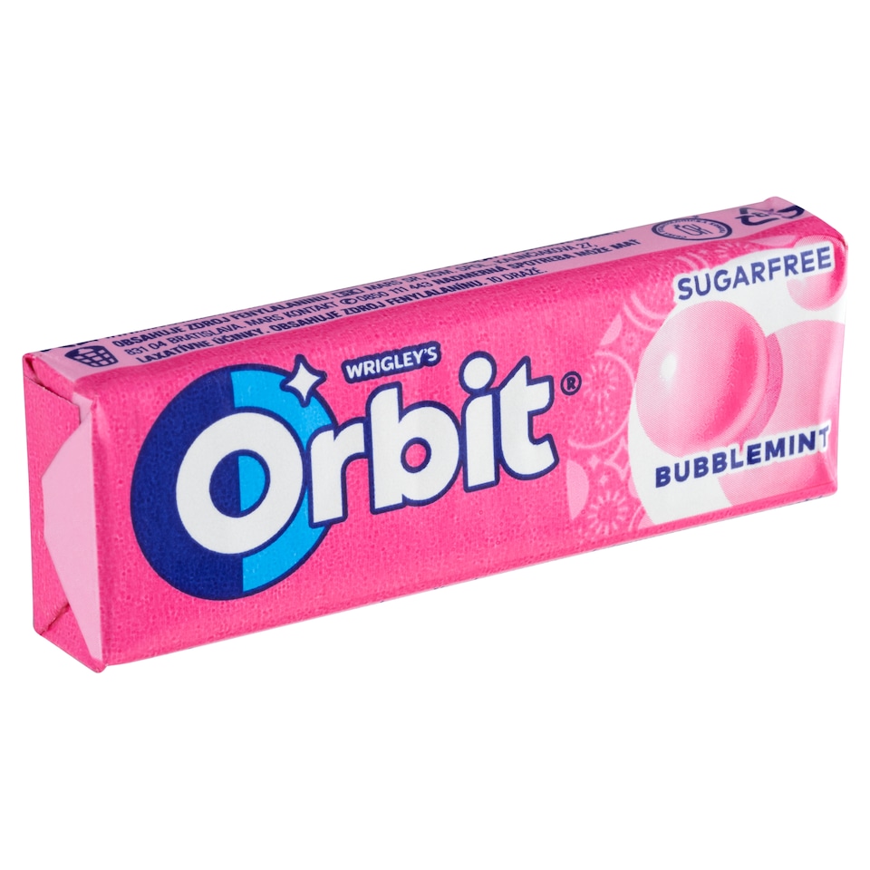 Wrigley's Orbit Bubblemint Sugar-Free Chewing Gum with Fruit and Mint Flavor 10 pcs 14g