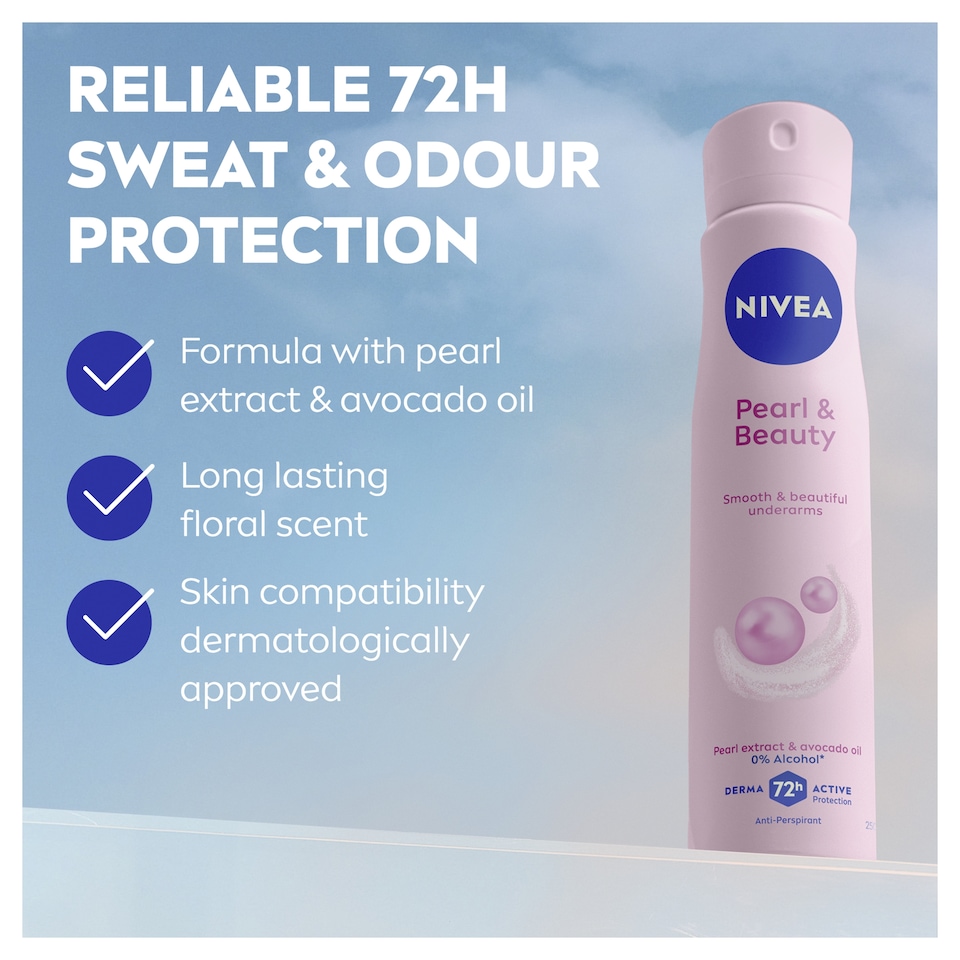 image 1 of NIVEA Antiperspirant Deodorant Spray - Pearl & Beauty 250ml