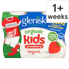 Glenisk Organic Kids Yogurt - Strawberry 4 x 90g