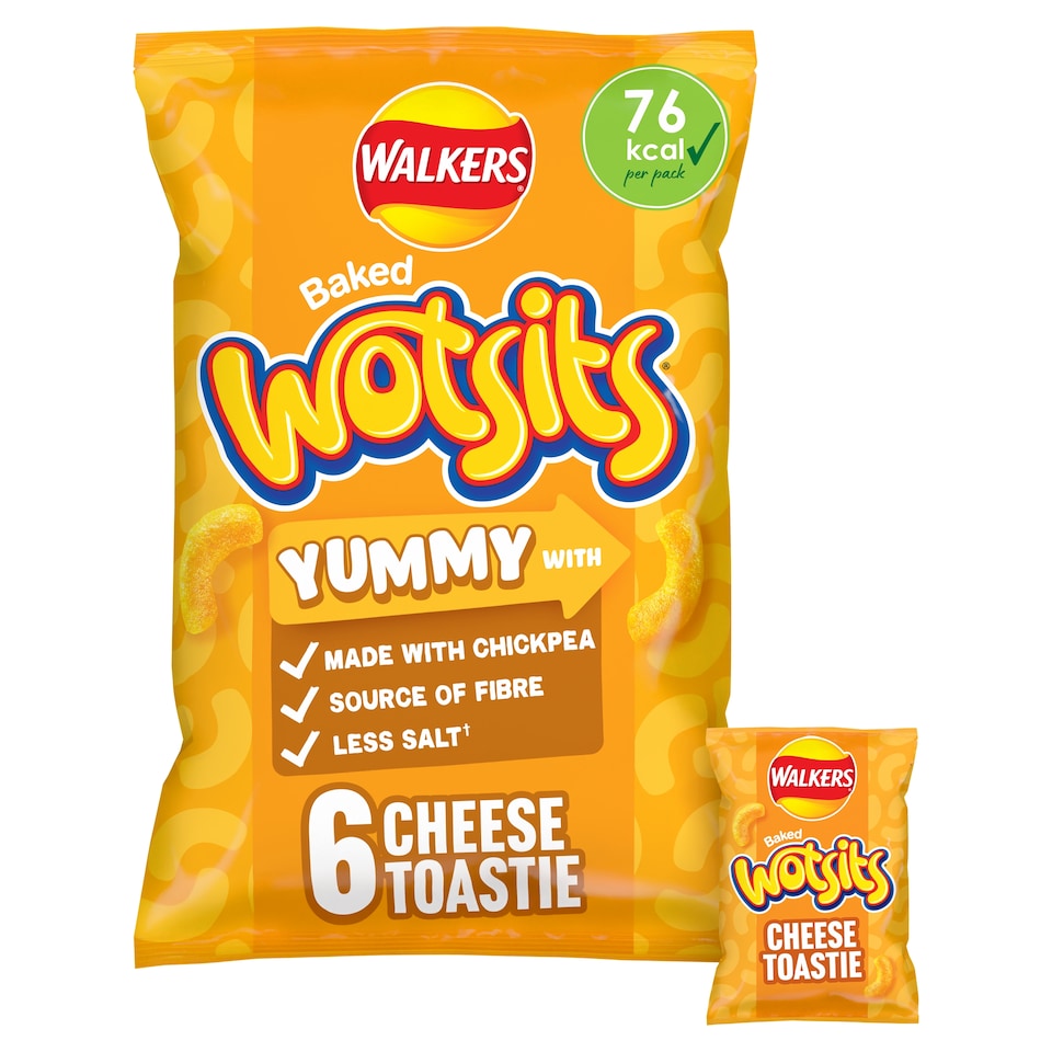 image 1 of Walkers Wotsits Cheese Toastie Multipack Crisps 6 x 16g