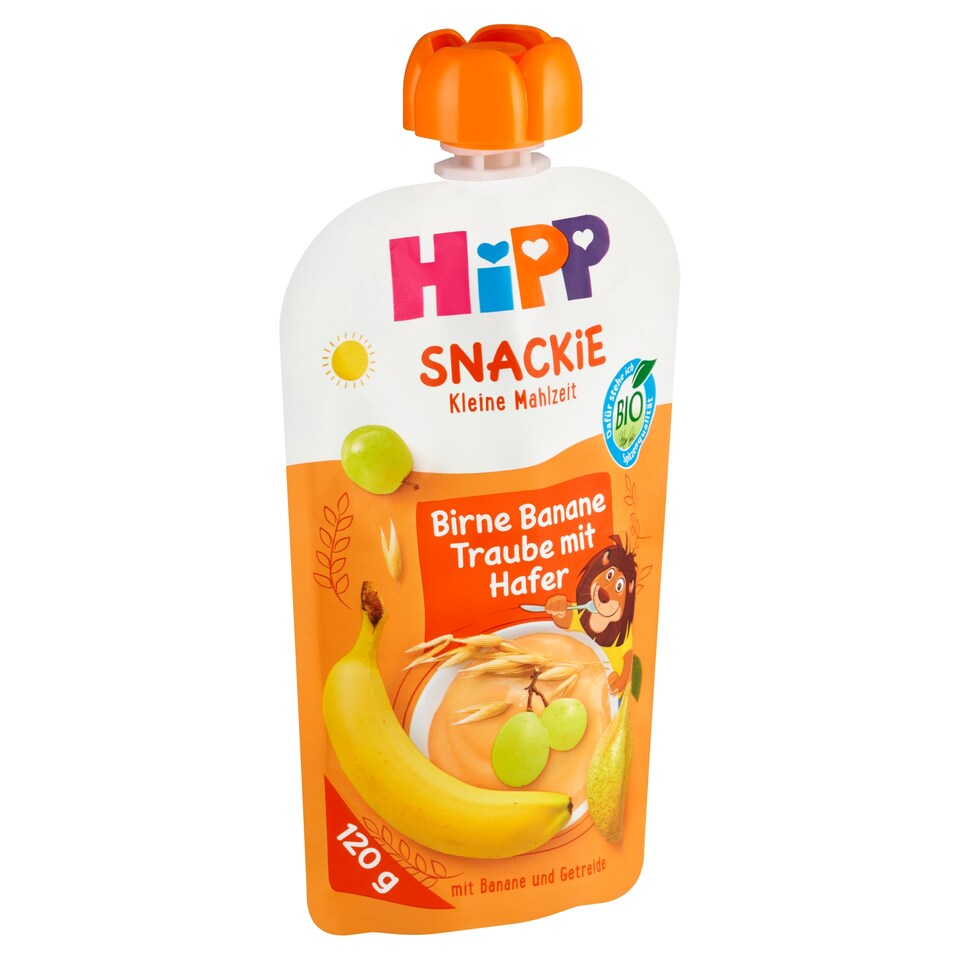 image 1 of HiPP Snackie Organic Pear-Banana-White Grape-Oat 120 g