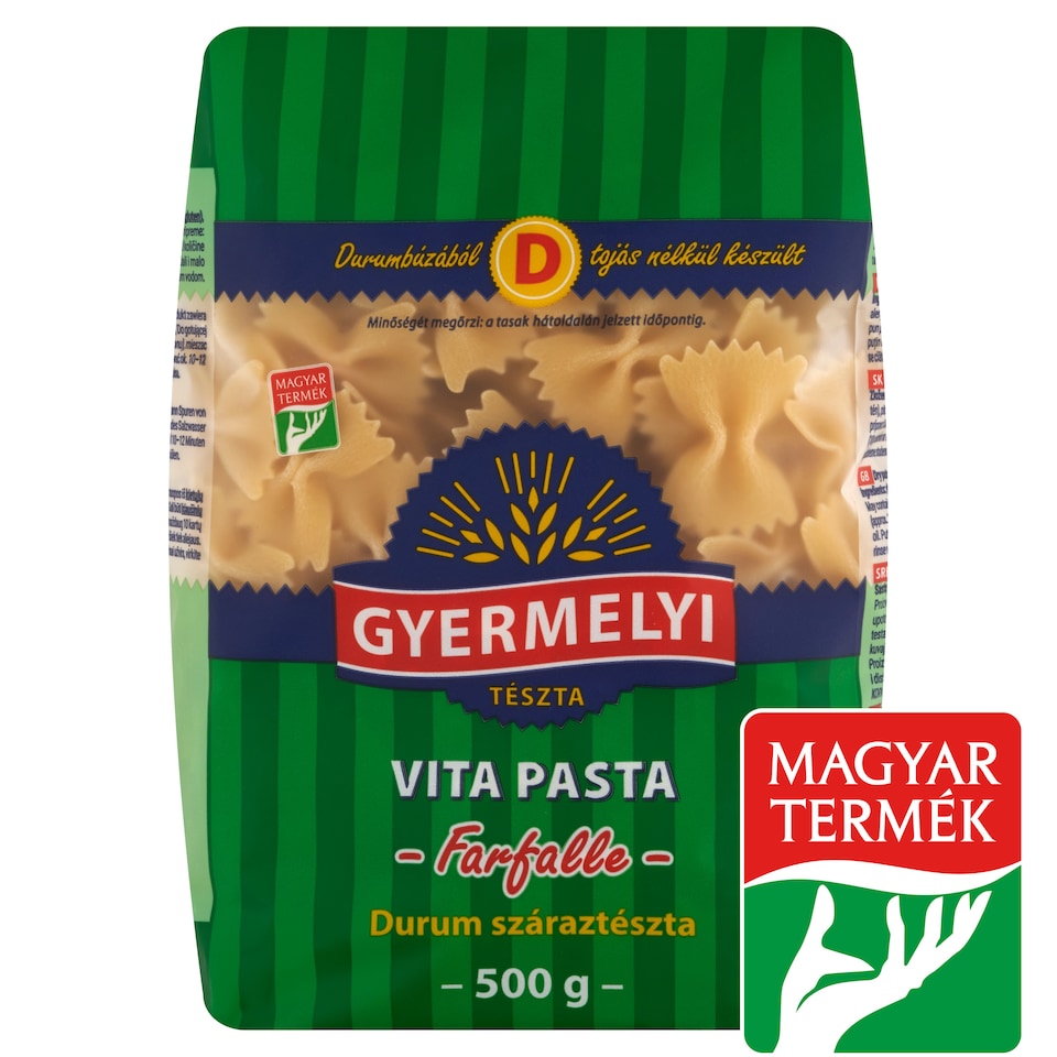 Gyermelyi Vita Pasta Farfalle Durum Dry Pasta 500 g