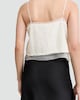 image 3 of The F&F Edit Organza Trim Sequin Embellished Co-ord Camisole in Cream