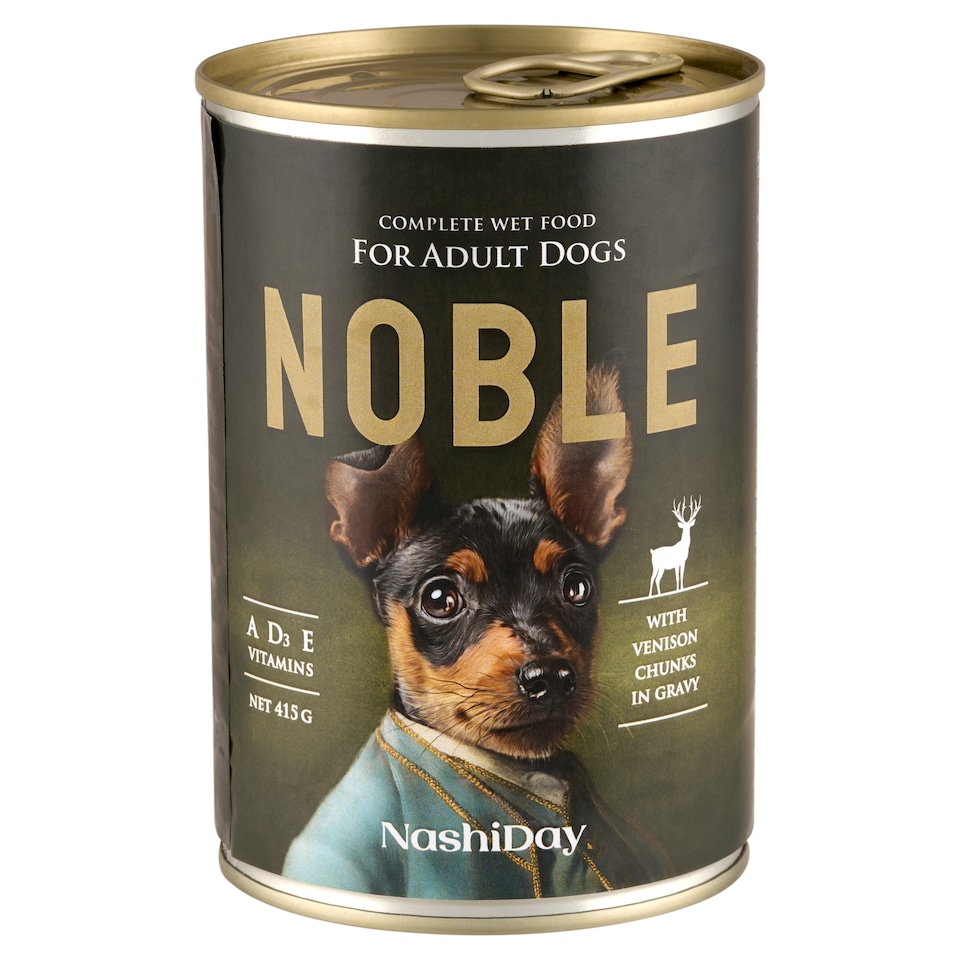 NashiDay Noble teljes értékű nedves állateledel felnőtt kutyák számára vaddal, szószban 415 g  1. kép