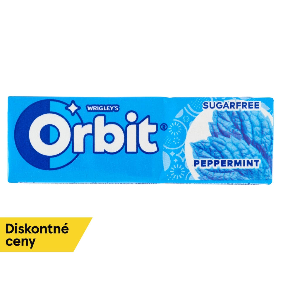 obrázok 1 z Wrigley's Orbit Peppermint žuvačka bez cukru s mätovou príchuťou 10 ks 14 g