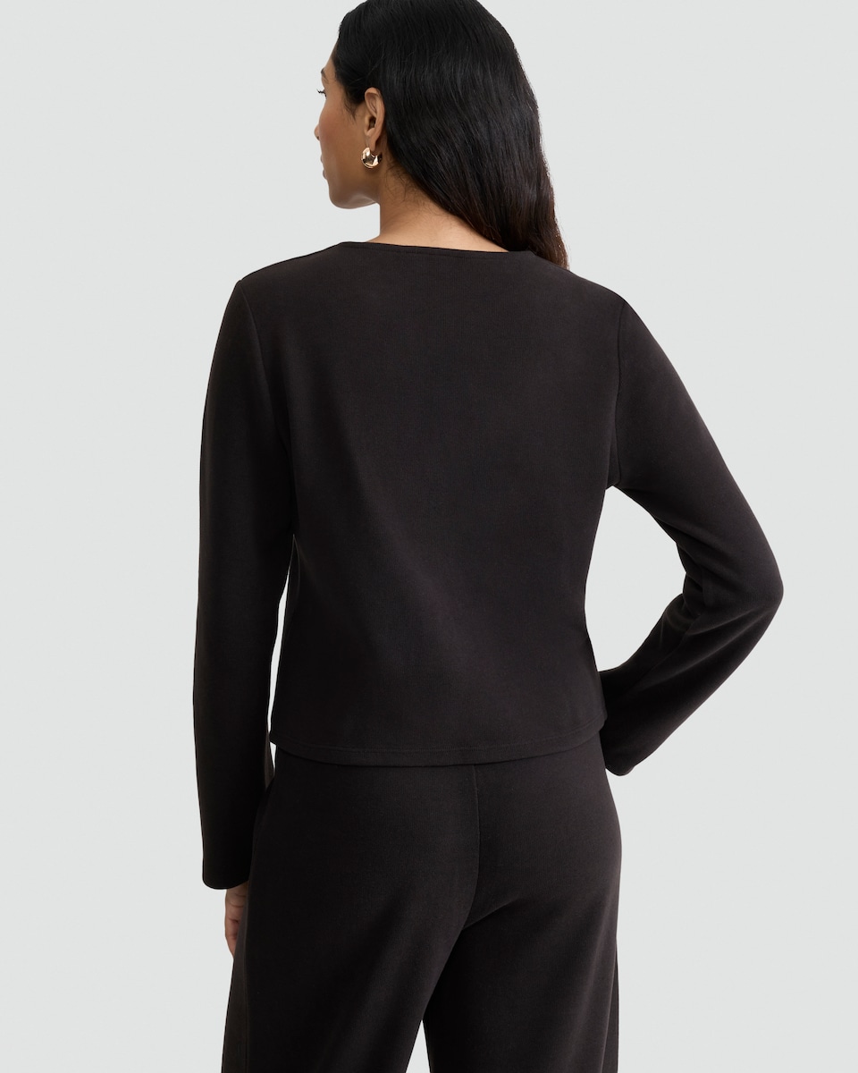 image 1 of F&F Button Front Co-ord Cardigan in Brown
