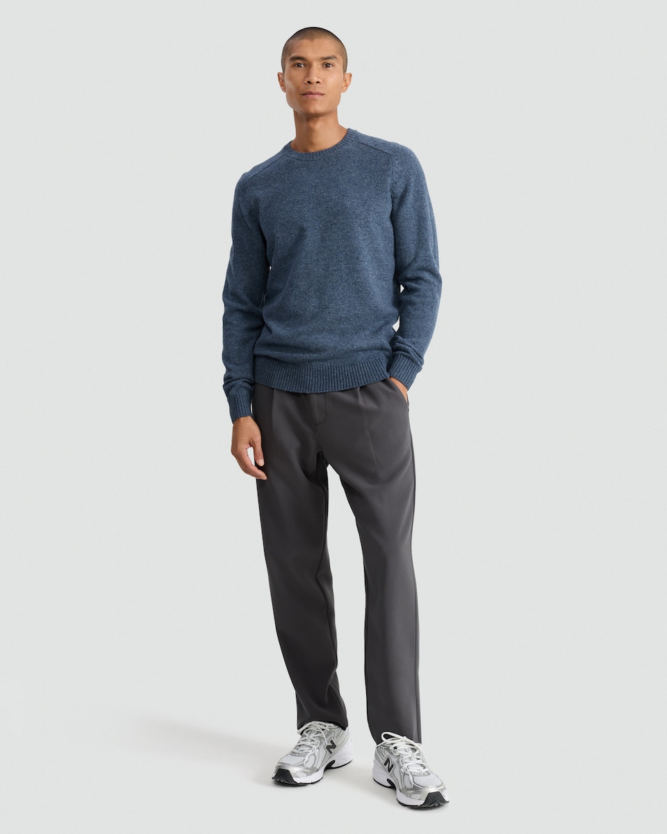 image 1 of F&F Lambswool Knitted Crew Neck Jumper in Blue