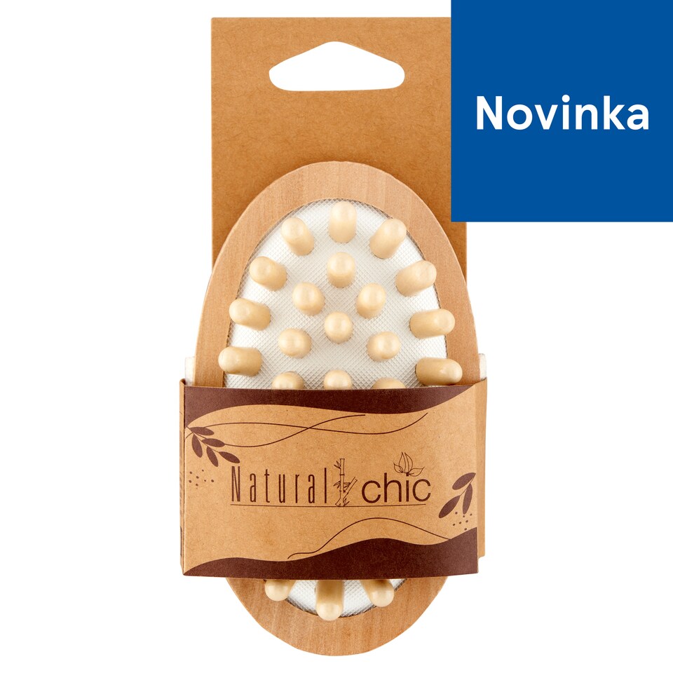 Natural Chic Oválna drevená masážna kefa na telo