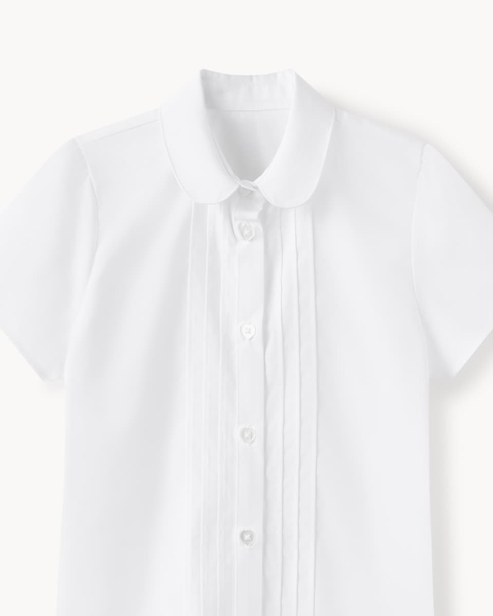 image 1 of F&F School Girls 2 Pack Short Sleeved Shirts in White