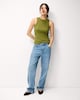 image 3 of F&F Cotton Rich Ribbed Vest in Olive