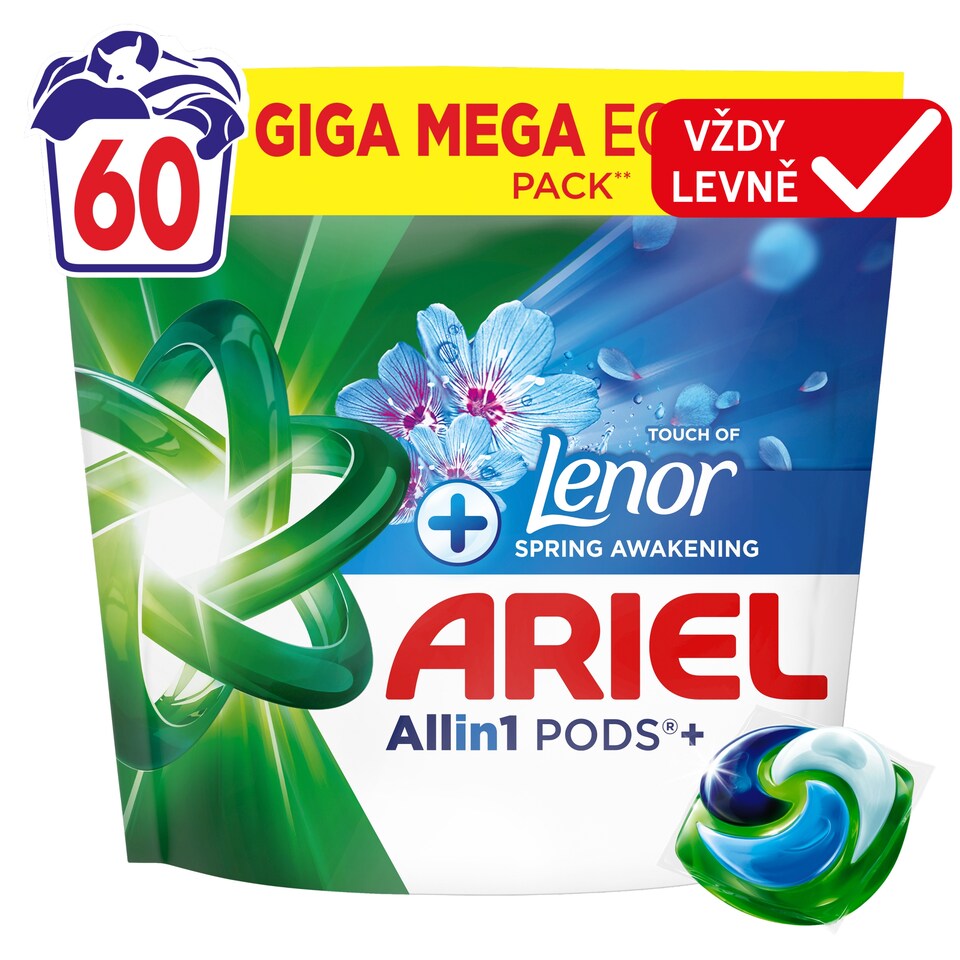 image 1 of Ariel Allin1 PODS +Touch of Lenor Spring Awakening, 60 Washes