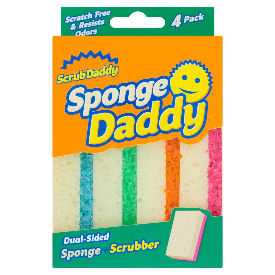 image 1 of Scrub Daddy Sponge Daddy Dual Sided Sponge 4 Pack