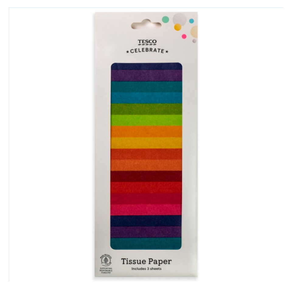 T. Rainbow Stripes Tissue 3pk