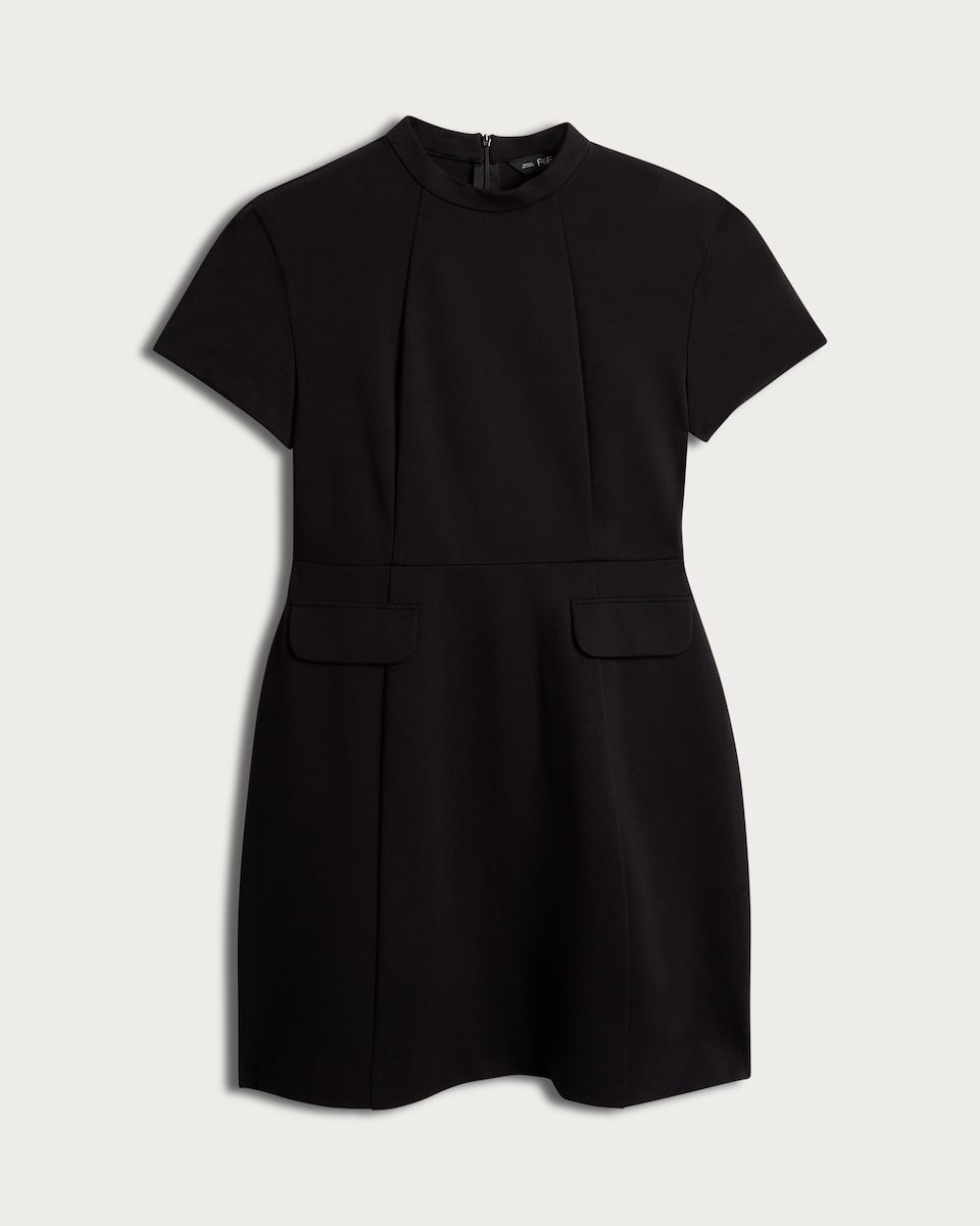 image 1 of F&F Short Sleeve Mini Dress in Black